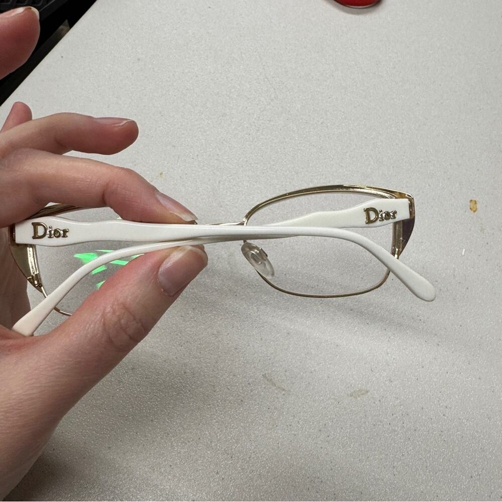 Christian Dior White & Gold Frame Womens Glasses Perception Made in Italy - Picture 6 of 8